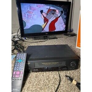 Sharp VCR Model VC-H993U HI-FI Stereo 4 Head Rapid Rewind With Remote And Cables